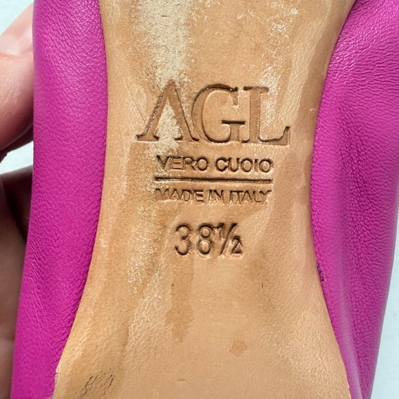AGL Attilio Giusti Leombruni Monika Pink Ballet Flats Patent Leather Toe 38.5 - Picture 15 of 16